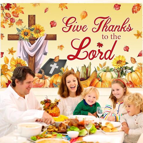 سقوط عيد الشكر غطاء الباب راية الخريف عيد الشكر المسيحي يسوع الباب راية الديكور أوراق القيقب اليقطين عباد الشمس الكتاب المقدس الصليب الدينية تقديم الشكر إلى الرب راية لديكور حفلة الخريف in Kuwait