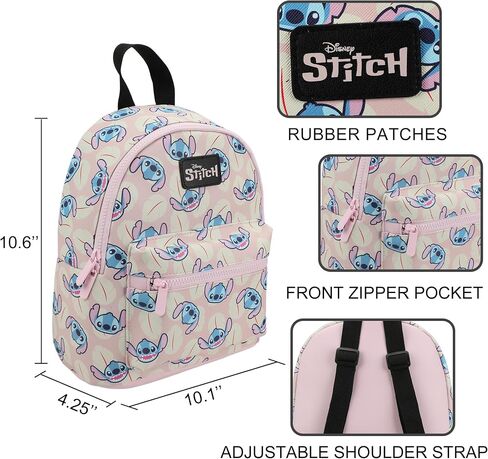 Bioworld Stitch Character Heads All-Over Print 10.6" White Mini Backpack in Saudi Arabia