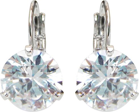 Navachi 18k Gold Plated Simple Round Zirconia Leverback Earrings in Saudi Arabia