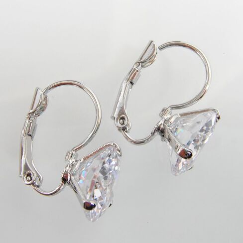 Navachi 18k Gold Plated Simple Round Zirconia Leverback Earrings in Saudi Arabia