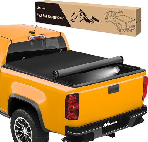 Nilight Soft Roll Up Truck Tonneau Cover متوافق مع Chevy Colorado/GMC Canyon 2015 2016 2017 2018 2019 2020 2021 2022 2023 2024 5.2ft غطاء سرير الشاحنة in Saudi Arabia