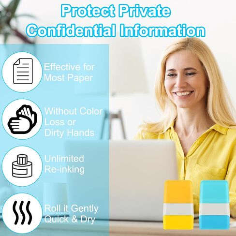طوابع دوارة لحماية الهوية من Prasacco، ختم دوار لحماية الهوية من سرقة الهوية، ختم دوار لحماية عنوان الهوية والخصوصية (أصفر + أزرق) in Saudi Arabia