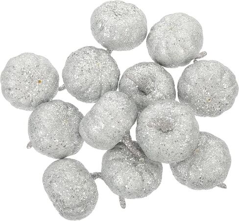 BESTOYARD 12 قطعة من القرع الإسفنجي الاصطناعي الصغير لعيد الشكر والهالوين وحصاد الخريف وديكورات اليقطين والدعائم المركزية للطاولة فضية in Kuwait