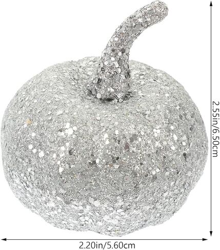 BESTOYARD 12 قطعة من القرع الإسفنجي الاصطناعي الصغير لعيد الشكر والهالوين وحصاد الخريف وديكورات اليقطين والدعائم المركزية للطاولة فضية in Kuwait