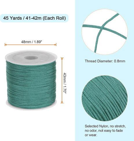 HARFINGTON 4 Rolls Nylon String Cord 45 Yards 0.8mm Nylon Cord Beading Satin String for Bracelet Jewelry Making Chinese Knotting Cord Necklaces Kumihimo Bracelets Craft, Golden Yellow in Saudi Arabia
