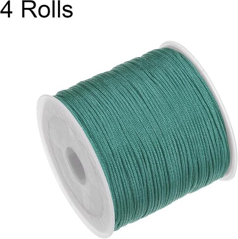 HARFINGTON 4 Rolls Nylon String Cord 45 Yards 0.8mm Nylon Cord Beading Satin String for Bracelet Jewelry Making Chinese Knotting Cord Necklaces Kumihimo Bracelets Craft, Golden Yellow in Saudi Arabia