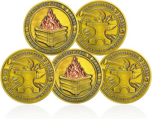 CHURYUML 5Pcs Dumpster Fire Coin Set - Hilarious Medallion for Staff Appreciation Gifts Going Away Gift for Coworker Funny Office Gifts for Colleagues Humorous Office Decor Inspirational Gifts in Saudi Arabia