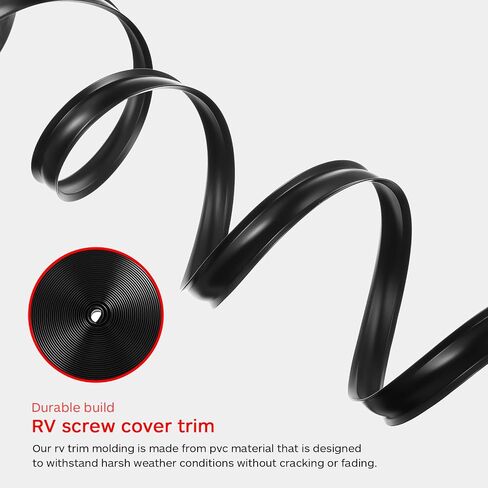 iplusmile 7/8" RV Vinyl Trim Molding Insert: 50FT Body Screw Cover Gutter Corner Channel Outside Seam Roof Edge Trim for Camper Travel Trailer in Saudi Arabia