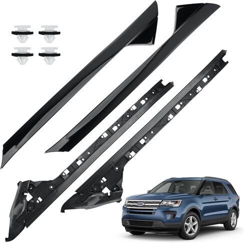 4 PCS Carbon Fiber Windshield A-Pillar Trim Molding Set Compatible with Ford Explorer 2011-2019,Driver &Passenger,Outer & Inner Trim Kit BB5Z-7803145-AA,BB5Z-7803145-BA,BB5Z-7803136-BA，BB5Z-7803144-AA in Kuwait