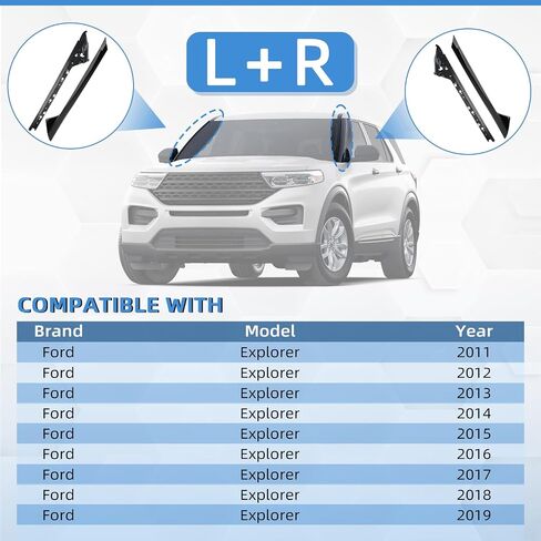 4 PCS Carbon Fiber Windshield A-Pillar Trim Molding Set Compatible with Ford Explorer 2011-2019,Driver &Passenger,Outer & Inner Trim Kit BB5Z-7803145-AA,BB5Z-7803145-BA,BB5Z-7803136-BA，BB5Z-7803144-AA in Kuwait