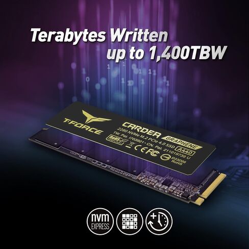 TEAMGROUP T-Force G70 PRO مبدد حرارة ألومنيوم 1 تيرابايت DRAM SLC Cache 3D TLC NAND NVMe InnoGrit PCIe Gen4x4 M.2 2280 SSD داخلي للألعاب يعمل مع PS5 للقراءة/الكتابة 7400/5500 ميجابايت/ثانية TM8FFH001T0C128 in Kuwait