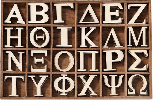 1 Inch 48 Pcs Wood Greek Letters,Unfinished Wooden Alphabet letters for Sorority Fraternity Paddles,Wall Decor, DIY Project and Other Home Decorations in Saudi Arabia