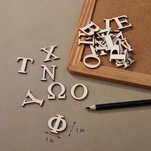 1 Inch 48 Pcs Wood Greek Letters,Unfinished Wooden Alphabet letters for Sorority Fraternity Paddles,Wall Decor, DIY Project and Other Home Decorations in Saudi Arabia