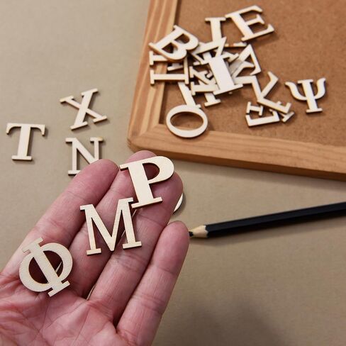 1 Inch 48 Pcs Wood Greek Letters,Unfinished Wooden Alphabet letters for Sorority Fraternity Paddles,Wall Decor, DIY Project and Other Home Decorations in Saudi Arabia