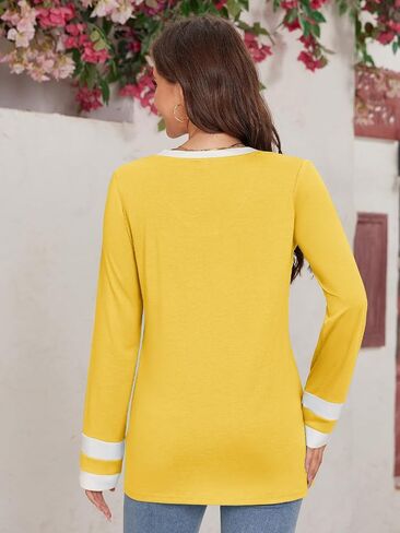Women Oversized T Shirts Striped Colorblock Tees Long Sleeve Fall Tunics Tops for Leggings 2024 Cute Jersey Outfits in Kuwait