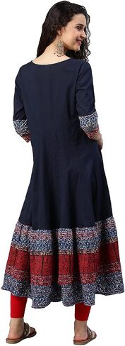 Yash Gallery Women's Cotton Embroidered Anarkali Kurtis in Saudi Arabia