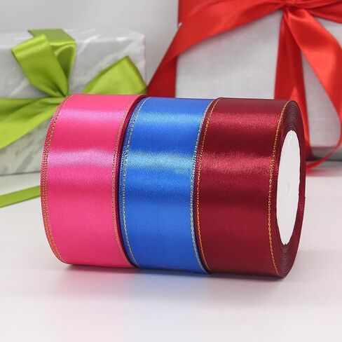 1-1/2 inch 300 Yard Satin Ribbon for Valentine‘s Day Flower Bouquet Arts Crafts Sewing 12 x 25 Yard Each Roll Ribbon for Trim Bow Merry Christmas Decoration (12 Colors Mix, 1-1/2 inch Width) in Saudi Arabia