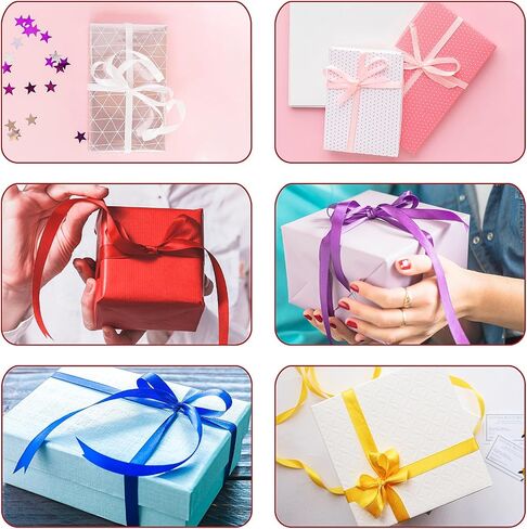 12 Rolls Rainbow Satin Ribbon, 3/8" Wide Total 60 Yards Ribbons for Gift Wrapping 12 Solid Colors Ribbon for Crafts Party Decor Baby Shower Wedding Hair Bows in Saudi Arabia