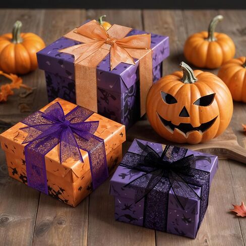 36 ياردة هالوين أشرطة سلكية 2.5 بوصة 6 لفات شريط الهالوين الخفافيش الهيكل العظمي شبكات العنكبوت طباعة الشريط الحرفية شريط تغليف الهدايا المخيف لإكليل القوس صنع ديكور الهالوين بنفسك in Kuwait