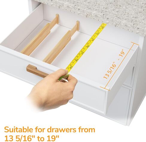 BAMEOS 4" High Drawer Dividers Bamboo Separators Organization Expandable Organizers for Kitchen Bedroom Bathroom Dresser Office 4-pack in Kuwait