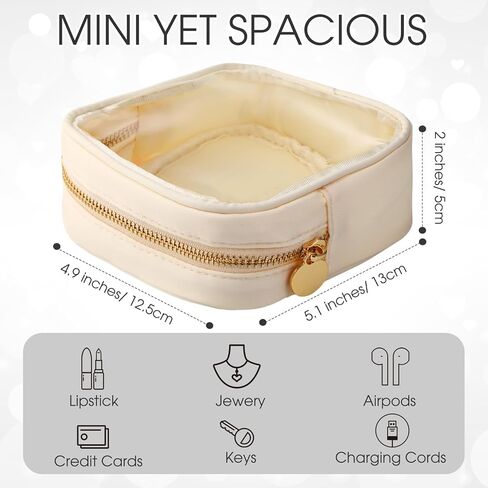 Meanplan 3 Pcs Clear Cosmetic Bag Mini Waterproof Makeup Bag Women Small Portable Cosmetic Bag for Purse Zipper Cute Pouches Make up Toiletry Travel Purse in Saudi Arabia