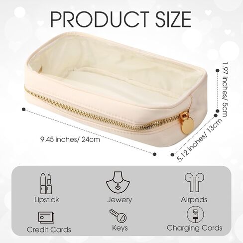 Meanplan 3 Pcs Clear Cosmetic Bag Mini Waterproof Makeup Bag Women Small Portable Cosmetic Bag for Purse Zipper Cute Pouches Make up Toiletry Travel Purse in Saudi Arabia