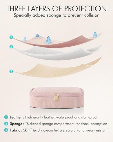 Vlando Travel Makeup Bag,Small Travel Makeup Organizer Bag for Women Portable Make up Cosmetic Bag, Wedding Gift Birthday Gift for Women Girls Purse-Apricot White in Kuwait