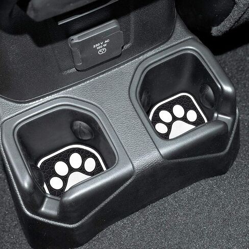 Auovo Auto Cup Holder Inserts Coaster Fit for 2018-2023 Wrangler JL JLU 2020-2023 Gladiator JT Cup Mat Pad Interior Decoration Accessories (4 Pcs Kit) (Red JL, for deep Rear Cup Holders) in Kuwait