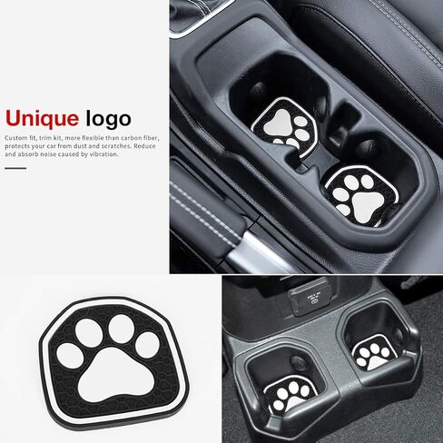 Auovo Auto Cup Holder Inserts Coaster Fit for 2018-2023 Wrangler JL JLU 2020-2023 Gladiator JT Cup Mat Pad Interior Decoration Accessories (4 Pcs Kit) (Red JL, for deep Rear Cup Holders) in Kuwait