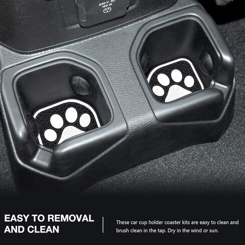 Auovo Auto Cup Holder Inserts Coaster Fit for 2018-2023 Wrangler JL JLU 2020-2023 Gladiator JT Cup Mat Pad Interior Decoration Accessories (4 Pcs Kit) (Red JL, for deep Rear Cup Holders) in Kuwait