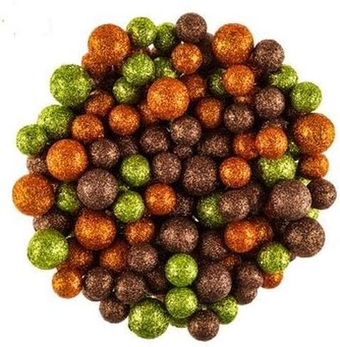 Orange Green and Bronze Glitter Balls Decoration Fall Accessories in Kuwait