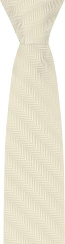 Jacob Alexander Men's Silk Blend Solid Color 2.5 inch Width Chevron Slim Neck Tie in Kuwait