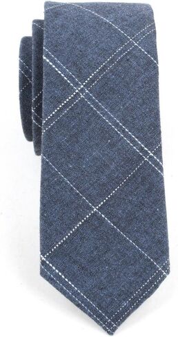 Men's Cotton Skinny Tie Handmade Striped Ties Fundamental Menswear in Kuwait