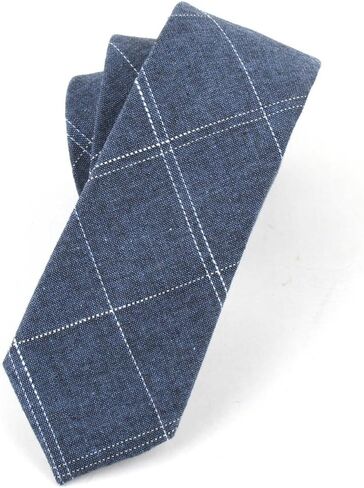 Men's Cotton Skinny Tie Handmade Striped Ties Fundamental Menswear in Kuwait