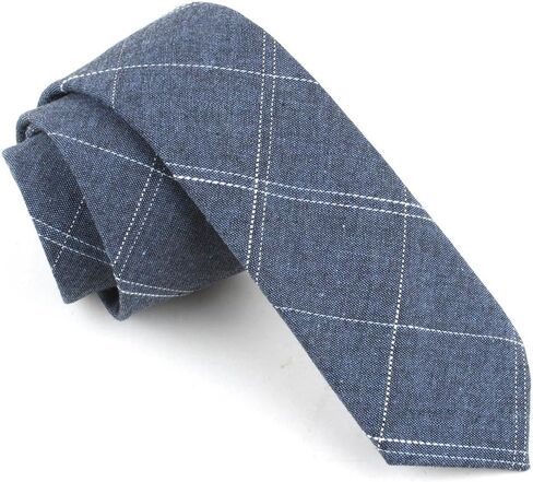 Men's Cotton Skinny Tie Handmade Striped Ties Fundamental Menswear in Kuwait