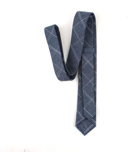 Men's Cotton Skinny Tie Handmade Striped Ties Fundamental Menswear in Kuwait