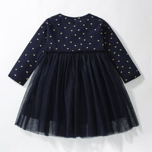 Girls Dresses for Winter Long Sleeve Toddler Girls Clothes Party Tulle Cotton Casual Dresses in Saudi Arabia