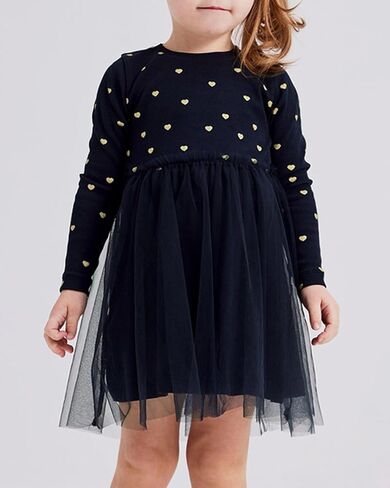 Girls Dresses for Winter Long Sleeve Toddler Girls Clothes Party Tulle Cotton Casual Dresses in Saudi Arabia