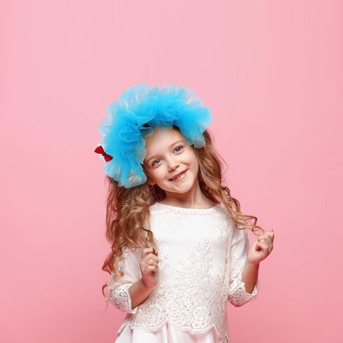 Blue Fluffy Tulle Headband Halloween Costume Headwear Dress up Hair Accessories in Saudi Arabia