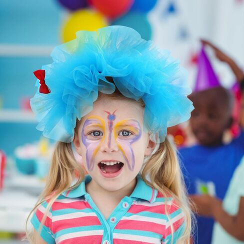 Blue Fluffy Tulle Headband Halloween Costume Headwear Dress up Hair Accessories in Saudi Arabia