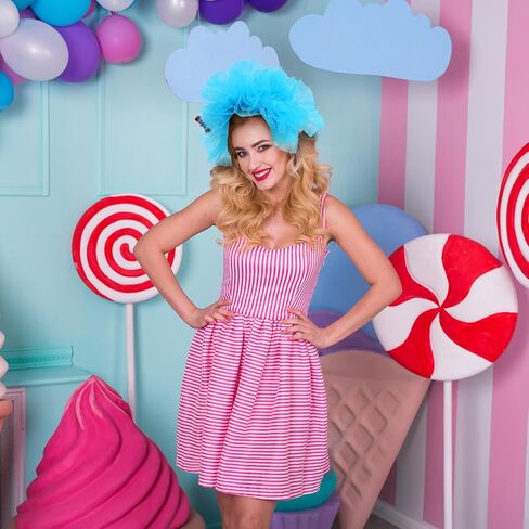 Blue Fluffy Tulle Headband Halloween Costume Headwear Dress up Hair Accessories in Saudi Arabia