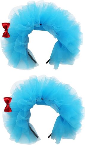 Blue Fluffy Tulle Headband Halloween Costume Headwear Dress up Hair Accessories in Saudi Arabia