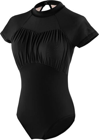 Mock Neck Teen Girls Women Leotards for Ballet, Adult Sleeveless Spandex Dance Bodysuit in Saudi Arabia