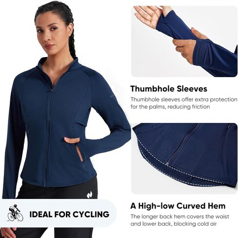 HOTSUIT Women’s Running Jacket Thermal Water Resistant Full Zip Cycling Jacket for Winter Reflective in Saudi Arabia