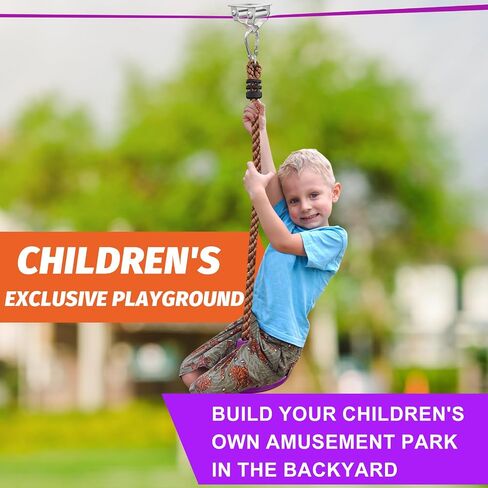 Zipline Kit for Kids and Adutls, Stainless Steel Pulley,Slackline 56ft with Zipline,Zip Lines for Backyard，Zip Line Kit with Climbing Rope Swing in Saudi Arabia