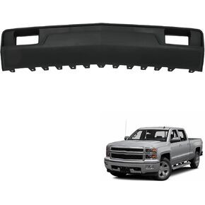 Front Bumper Filler Panel Black Without Deputy Decorate Plate with Tow Hooks Hole Replacement for 2014 2015 Silverado 1500