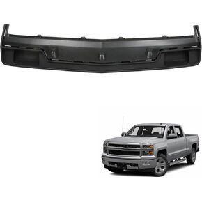 Front Bumper Filler Panel Black Without Deputy Decorate Plate with Tow Hooks Hole Replacement for 2014 2015 Silverado 1500