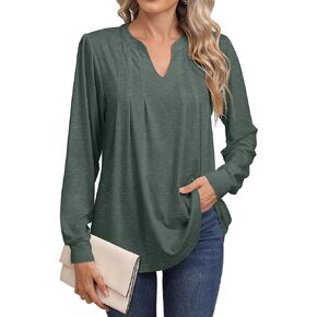 Long Sleeve Shirts for Women Dressy Casual Blouses Fall Tunic Tops for Leggings 2024 Trendy Business Outfits