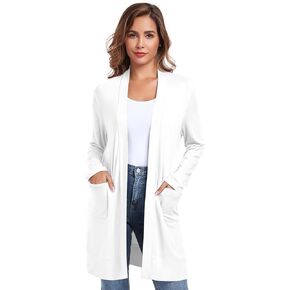 TownCat Womens Lightweight Cardigan with Pocket, Long Sleeve Open Front Casual Loose Cardigan for Women