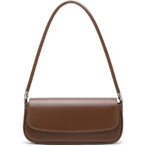 Brown Vegan Leather Shoulder Bag Brown Underarm Purse Brown Hobo Shoulder Handbags for Women